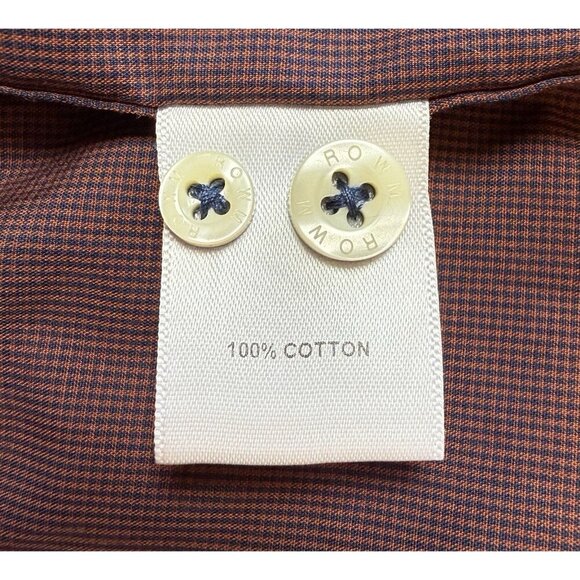 ROWM Men's Long Sleeve Shirt Cotton Small Plaid Purple/Blue - Sz L NWT - Picture 12 of 14